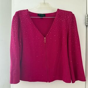 St. John Fuchsia Embellished Blazer